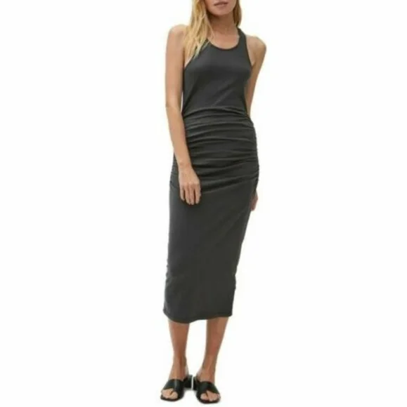 Michael Stars | Dresses | Michael Stars Racerback Midi Dress Charcoal Gray  | Poshmark